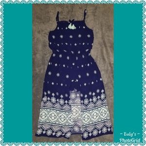My Michelle Girls, sz M blue Romper, w/open skirt.